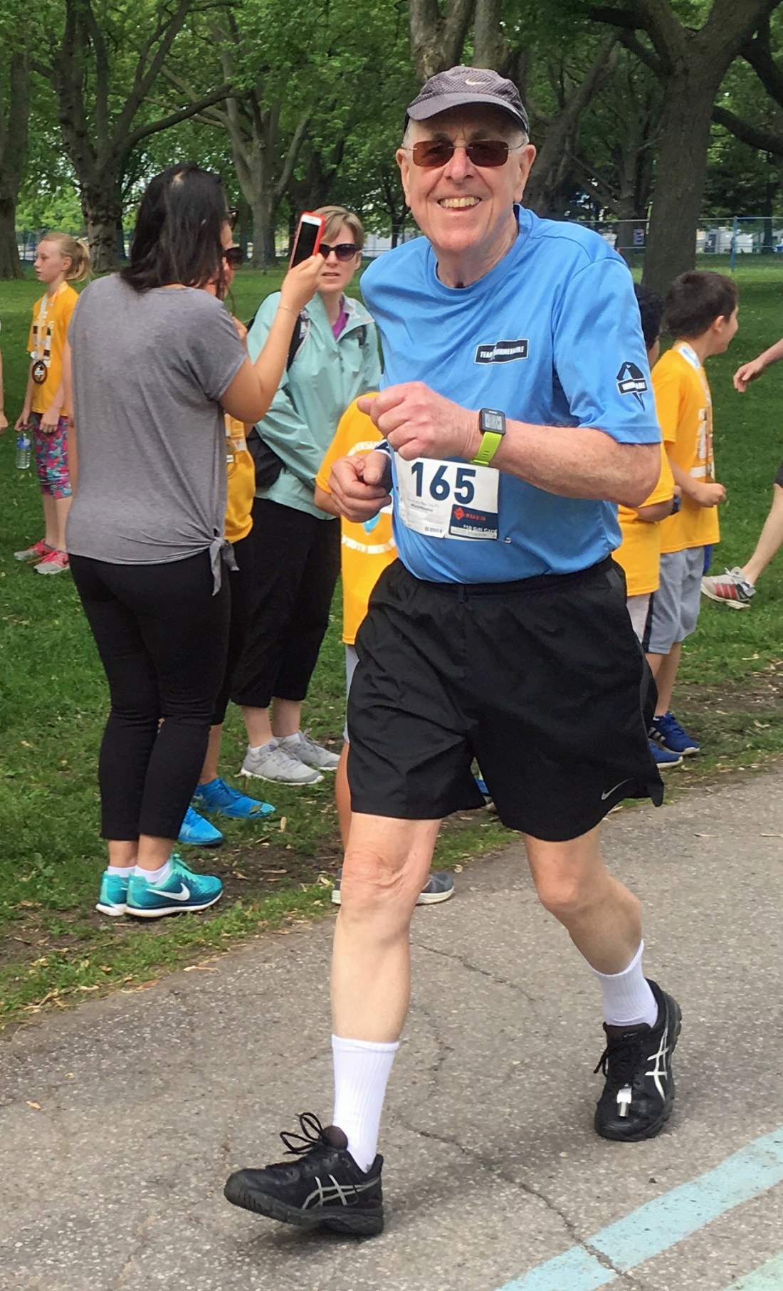 TU Board Chair Bob Wordham near the finish